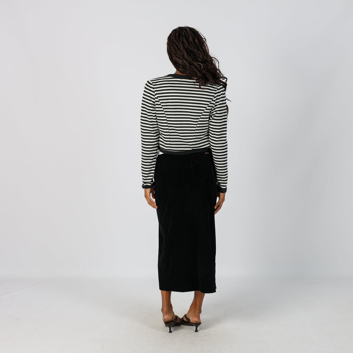 Black Y2K Tommy Hilfiger Woven Maxi Skirt (S)