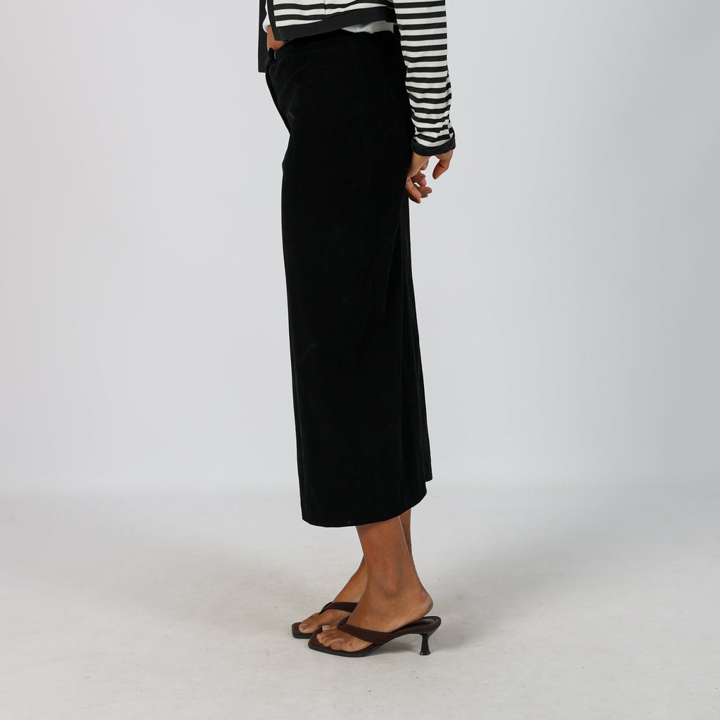 Black Y2K Tommy Hilfiger Woven Maxi Skirt (S)