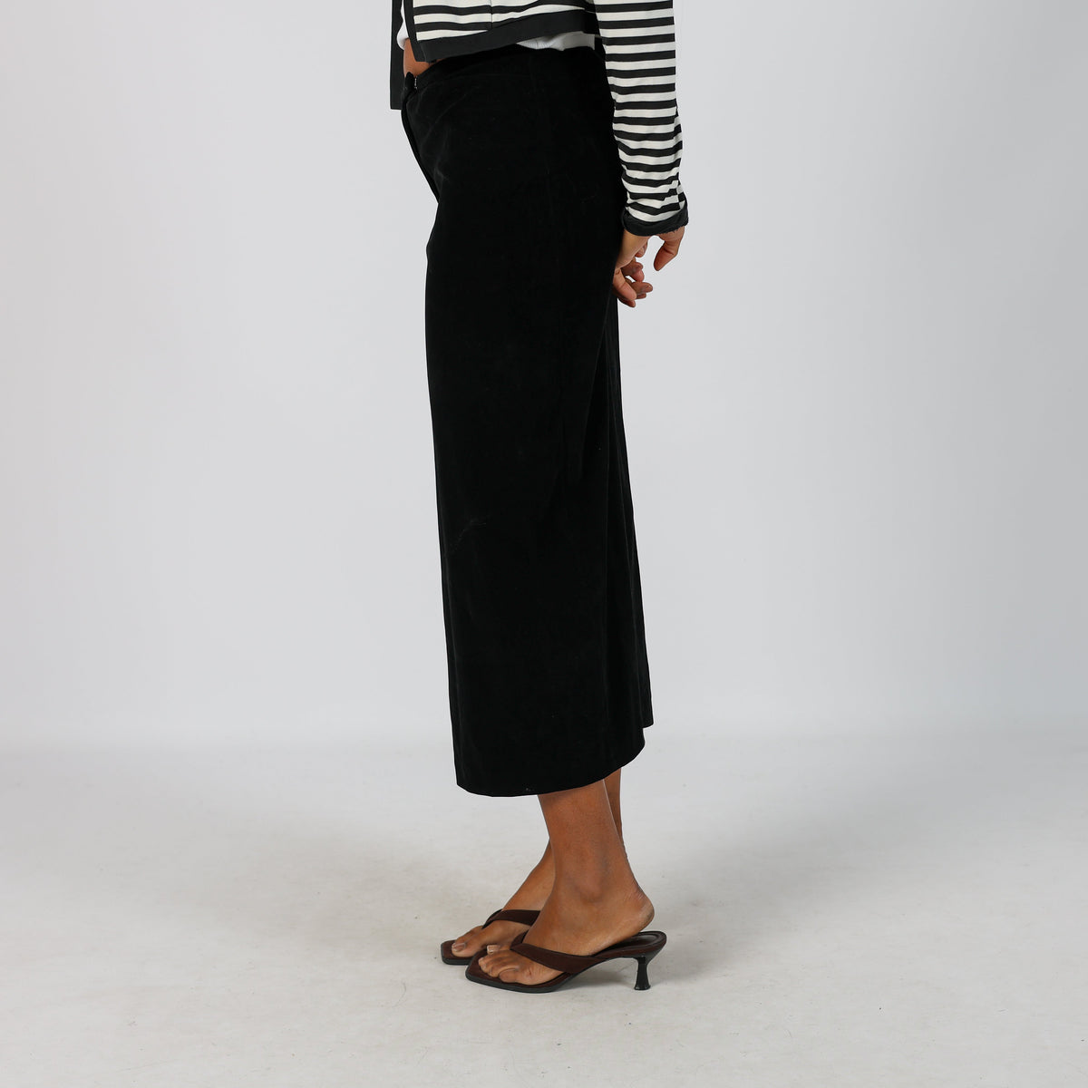 Black Y2K Tommy Hilfiger Woven Maxi Skirt (S)