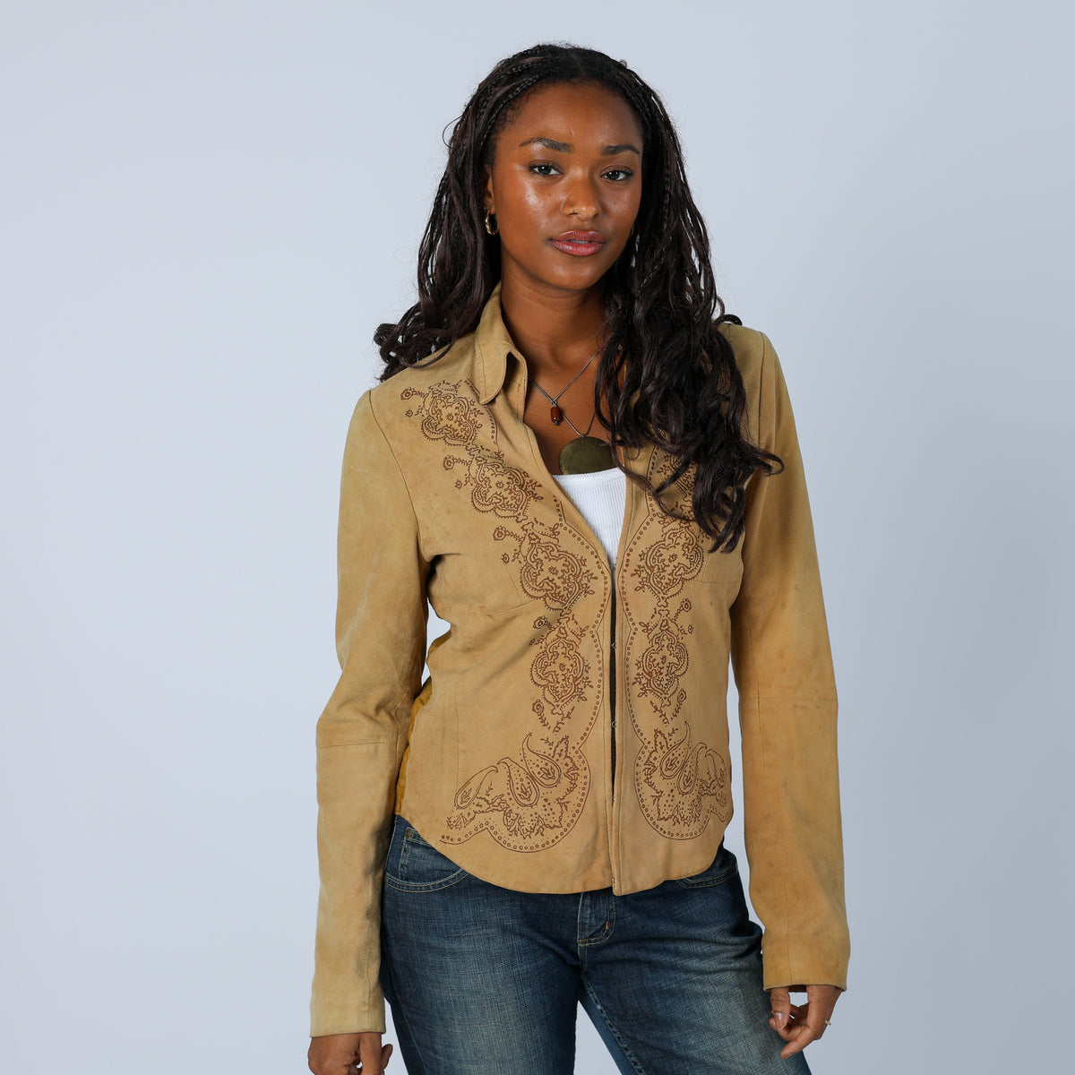Tan Y2K Suede Jacket (S)