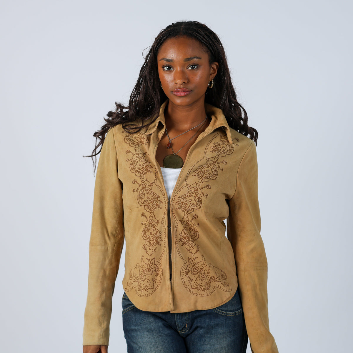 Tan Y2K Suede Jacket (S)