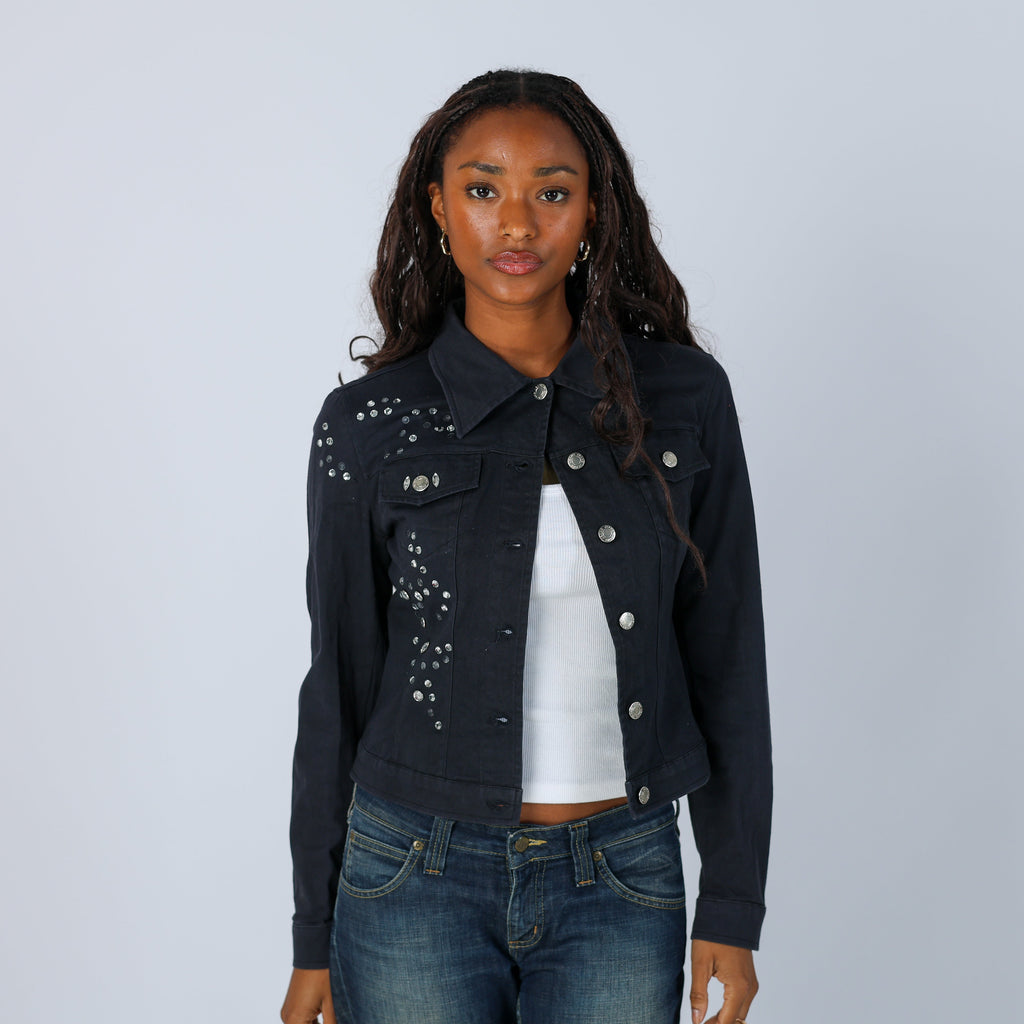 Black Y2K Artigli Denim Jacket (S)