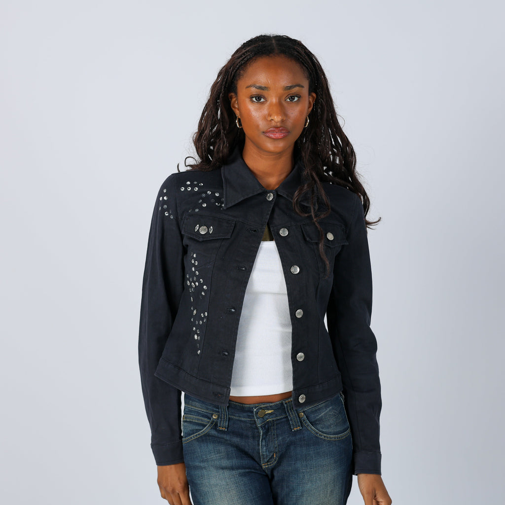 Black Y2K Artigli Denim Jacket (S)