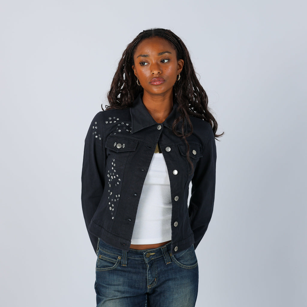 Black Y2K Artigli Denim Jacket (S)