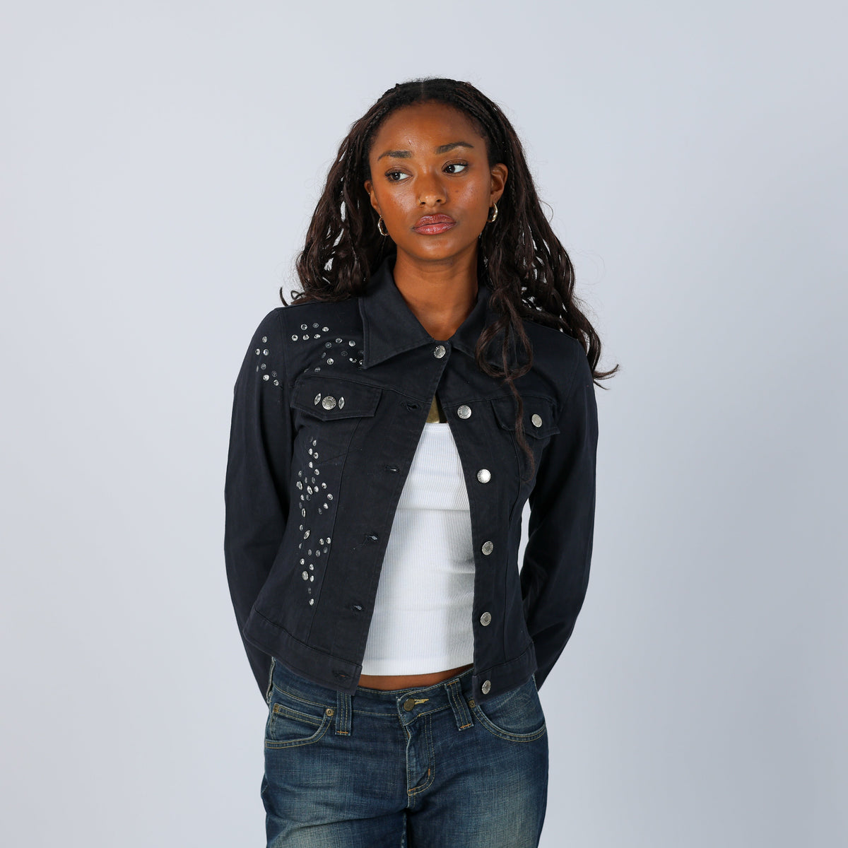 Black Y2K Artigli Denim Jacket (S)