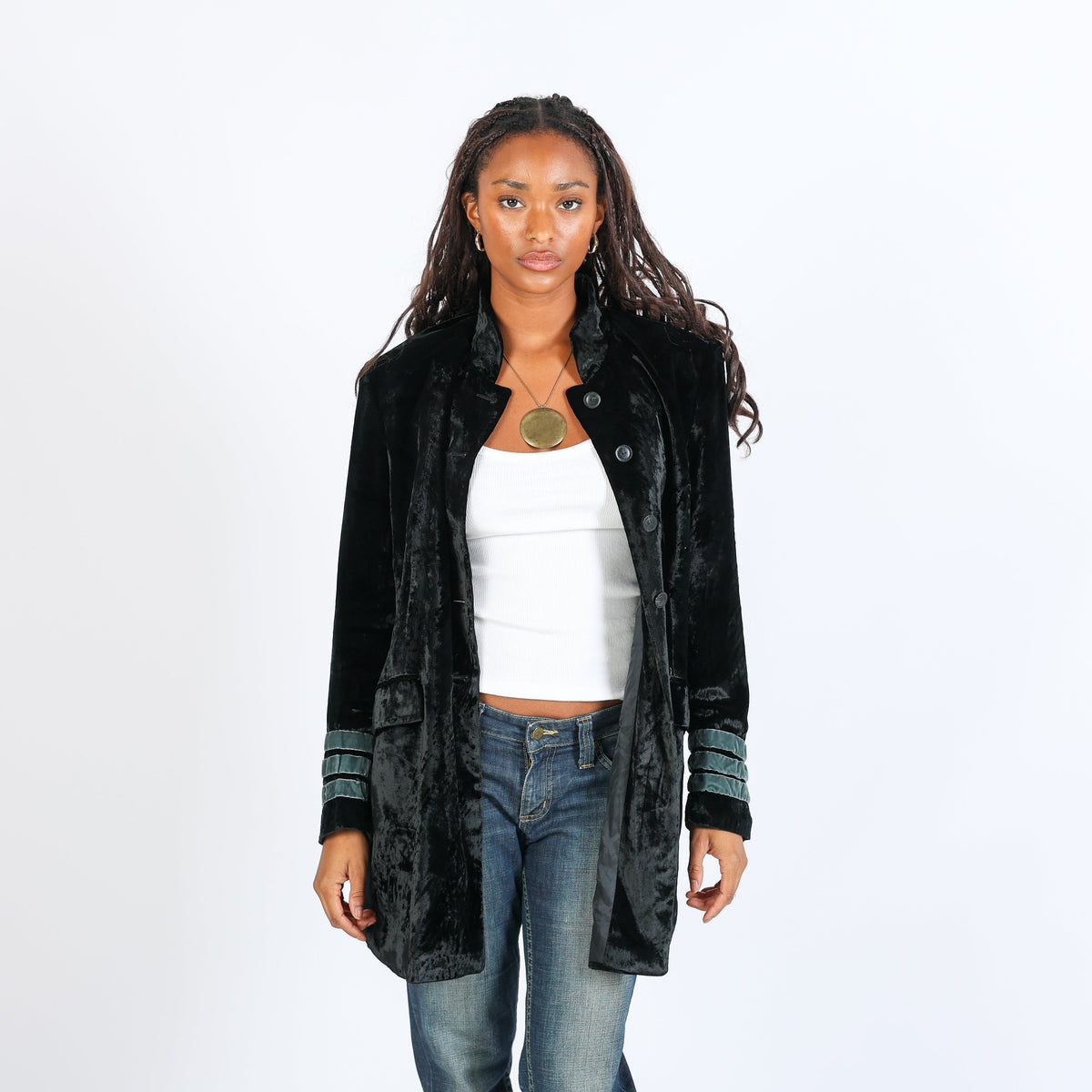 Black Y2K Woven Jacket (M)