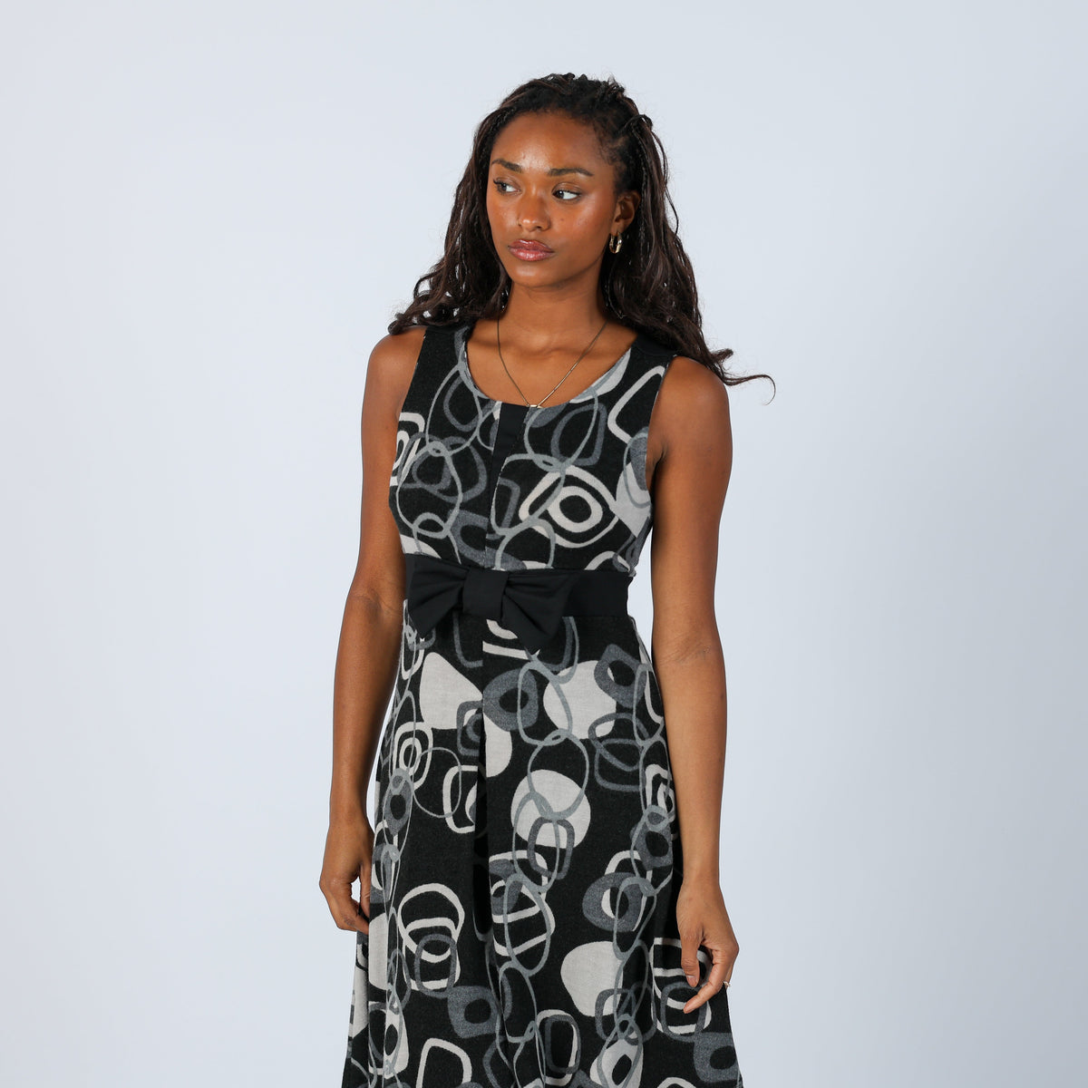 Black Y2K Woven Mini Dress (S)