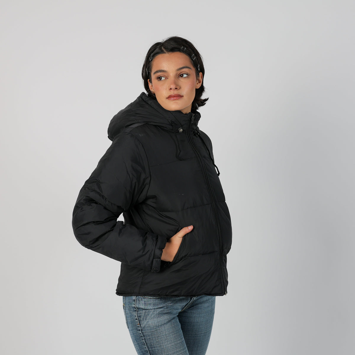 Black Y2K Stefanel Puffer Jacket (S)