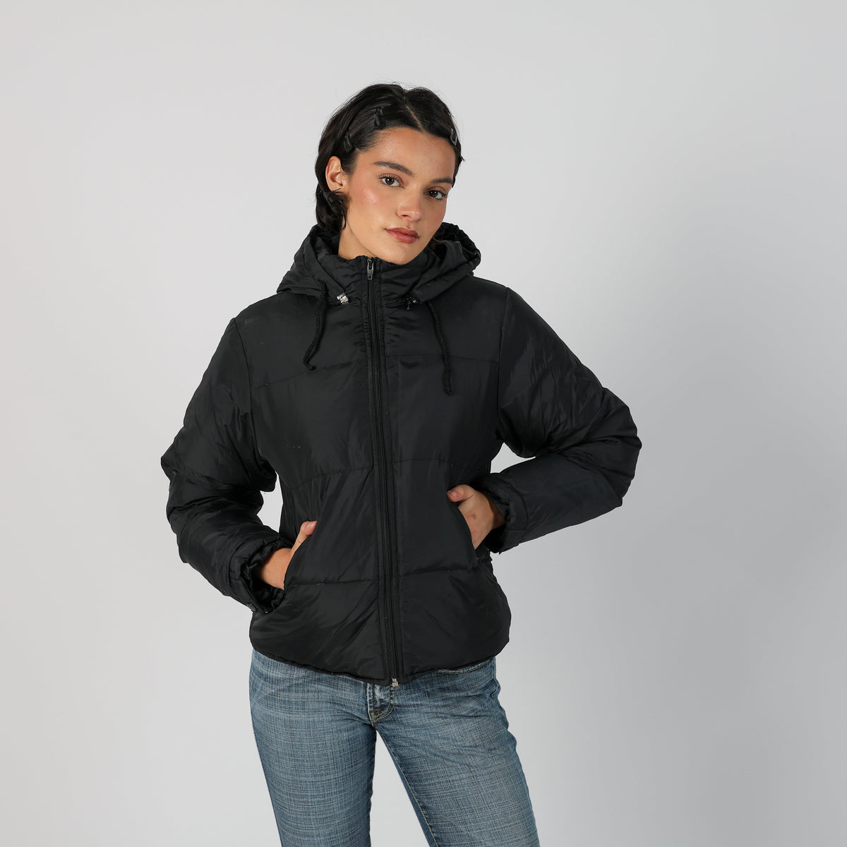 Black Y2K Stefanel Puffer Jacket (S)