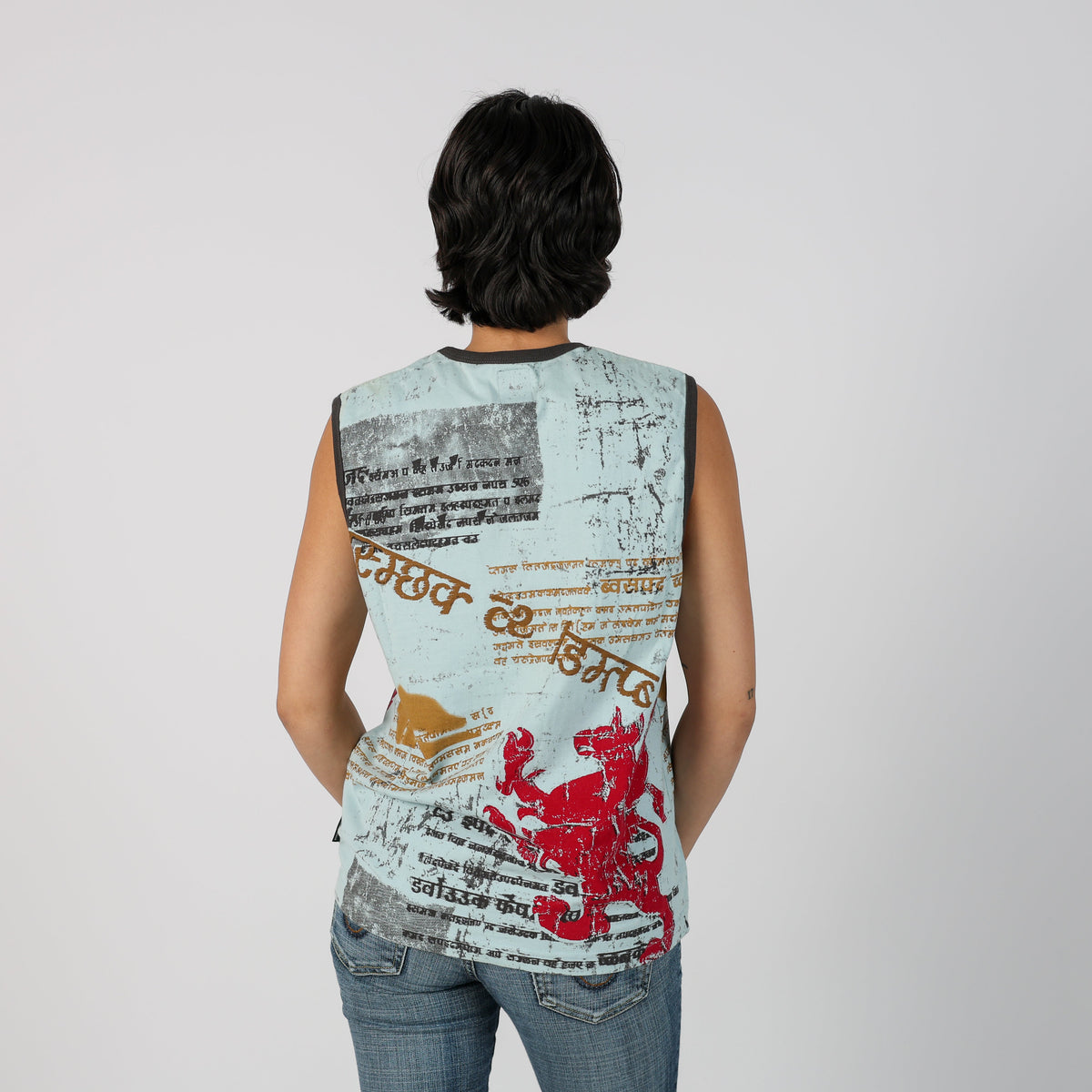 Light Blue Y2K Blend Woven Vest (XL)