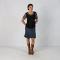Blue Y2K Denim Midi Skirt (M)