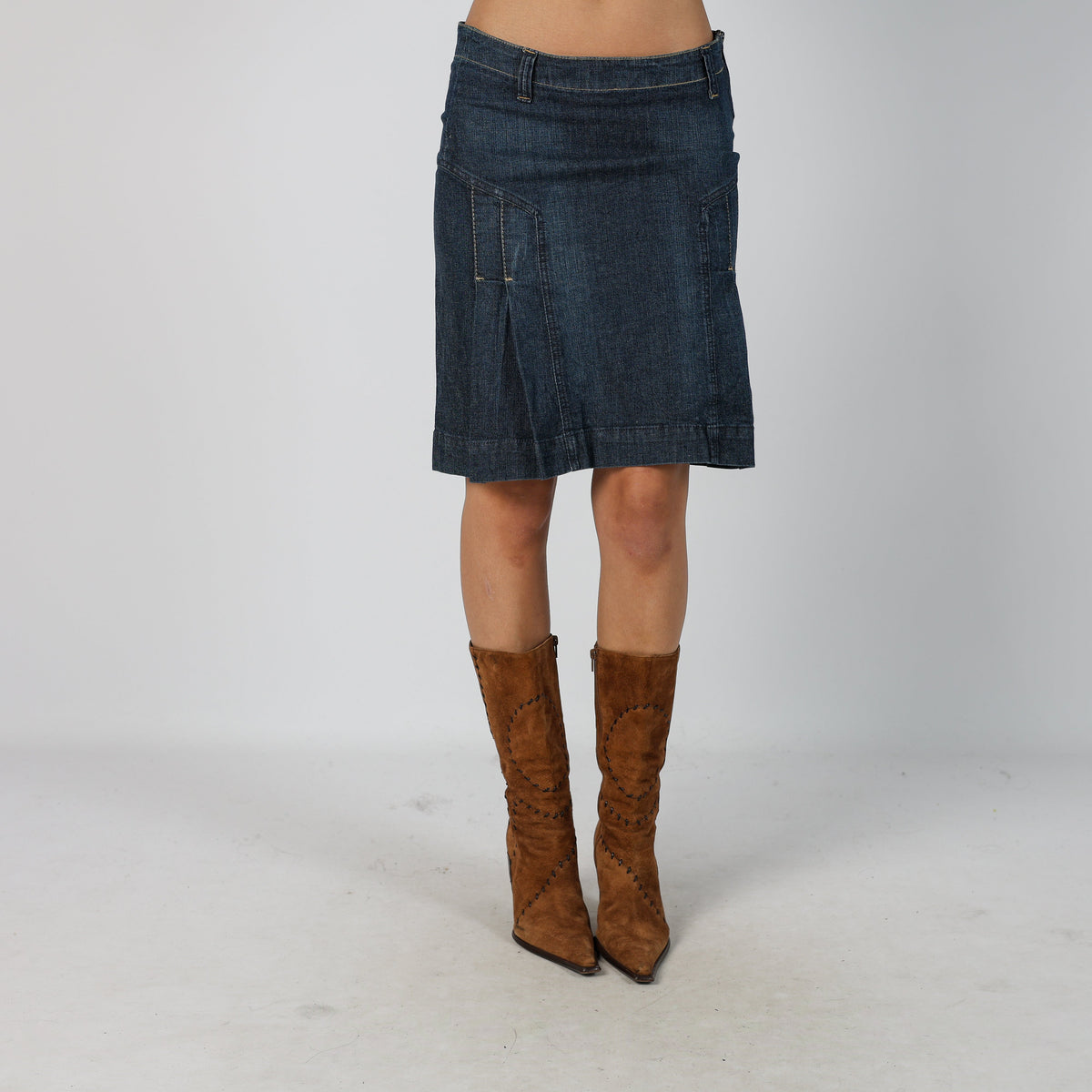 Blue Y2K Denim Midi Skirt (M)