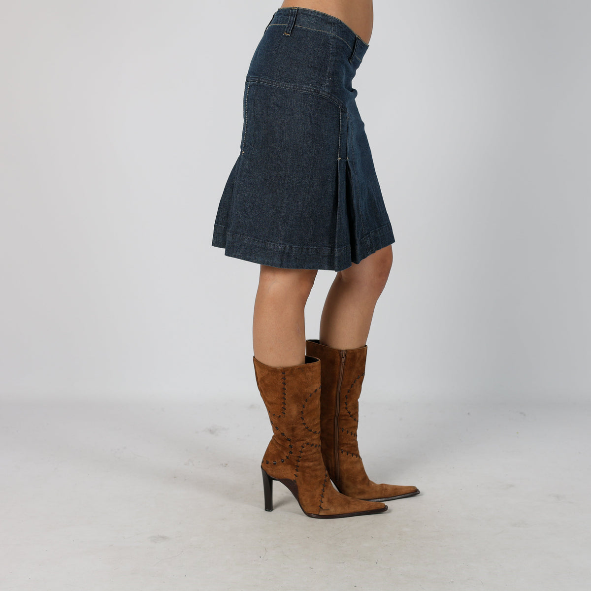 Blue Y2K Denim Midi Skirt (M)