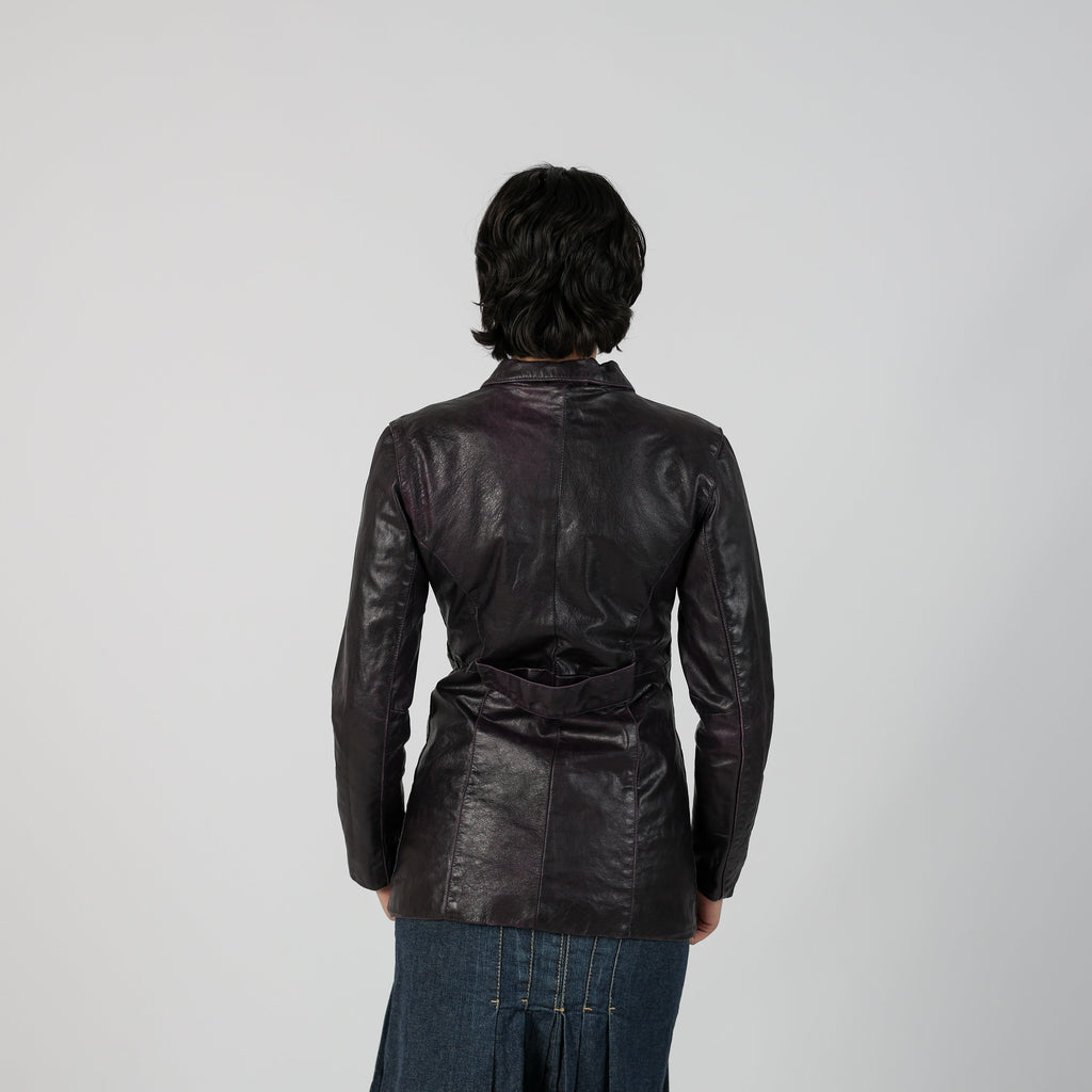 Purple Y2K Leather Jacket (S)