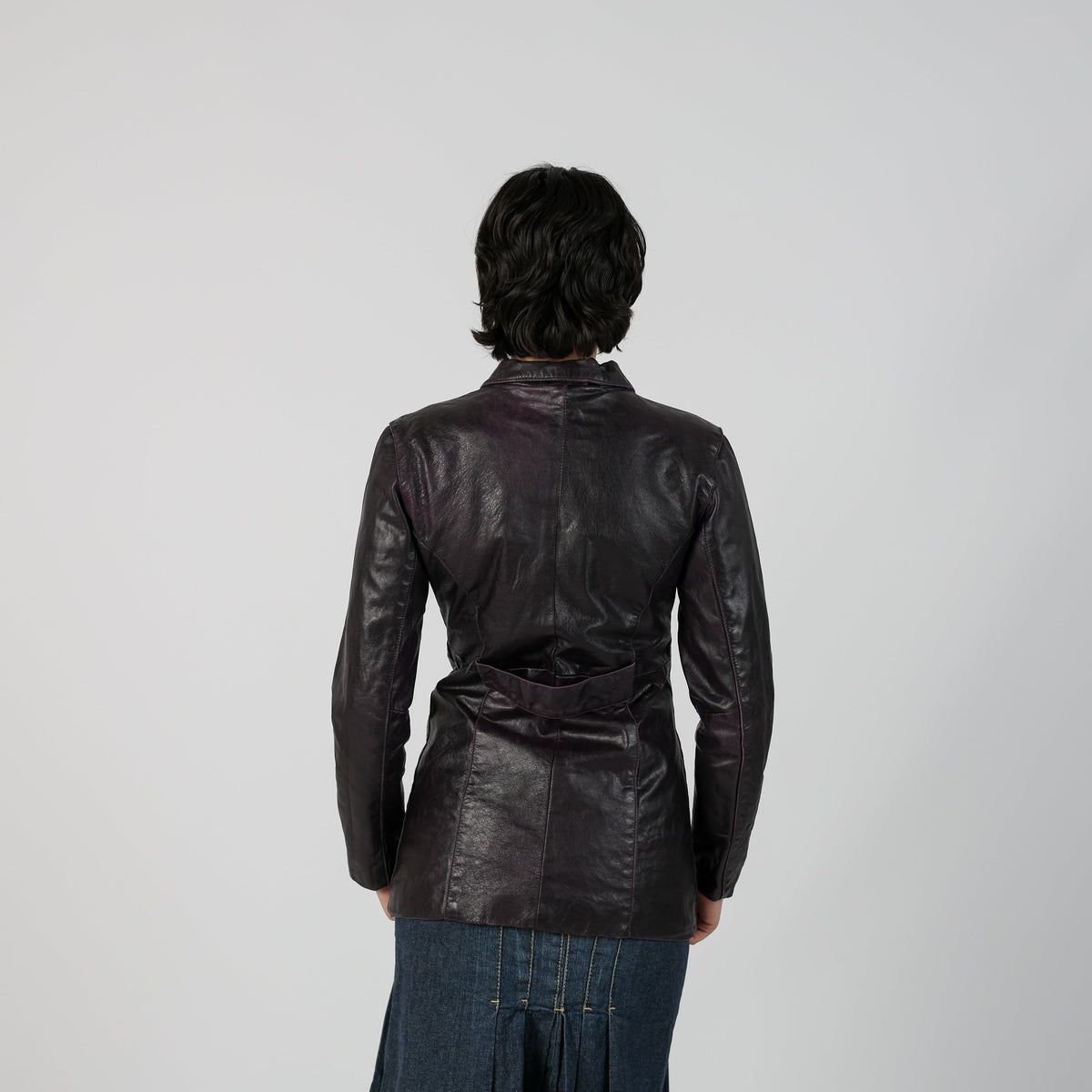 Purple Y2K Leather Jacket (S)