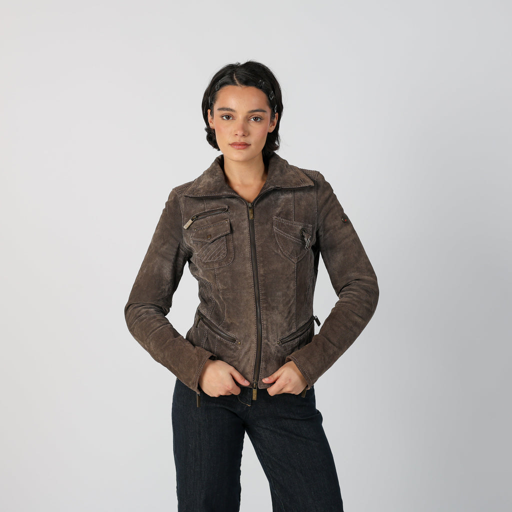 Brown Y2K Suede Jacket (S)