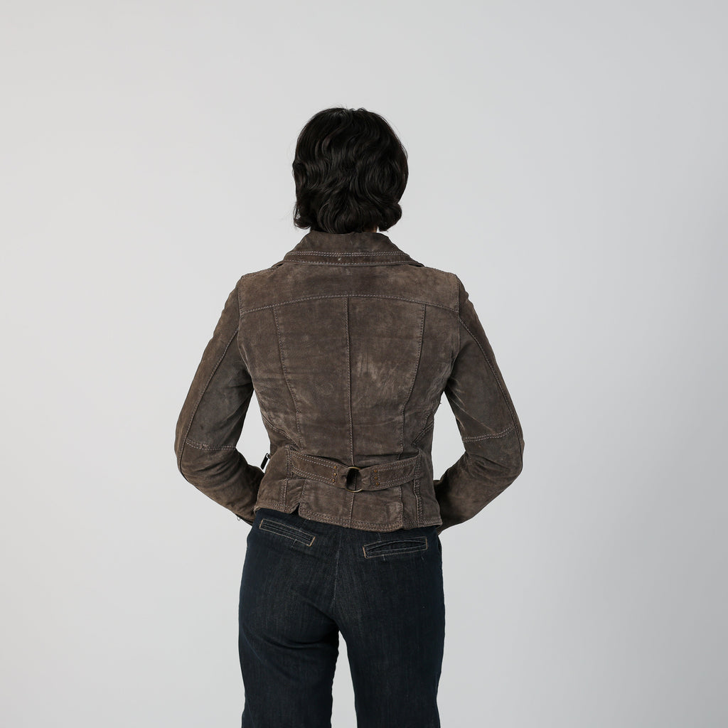 Brown Y2K Suede Jacket (S)