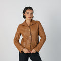 Tan Y2K Leather Jacket (S)