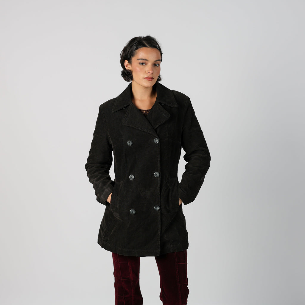 Brown Y2K Sisley Cord Jacket (S)