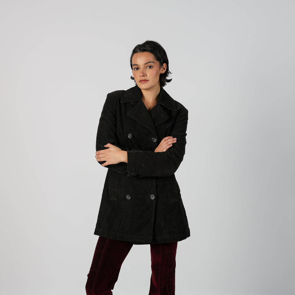 Brown Y2K Sisley Cord Jacket (S)