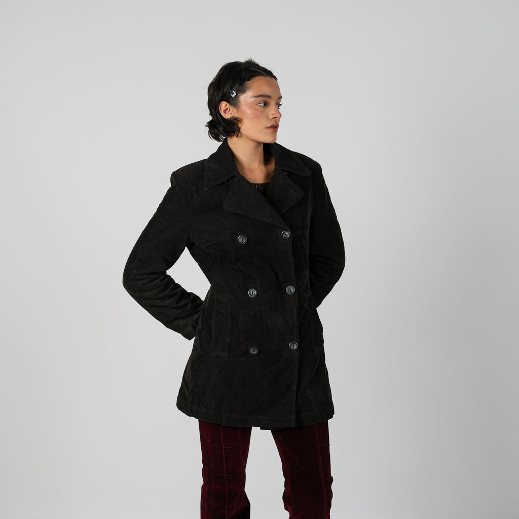 Brown Y2K Sisley Cord Jacket (S)