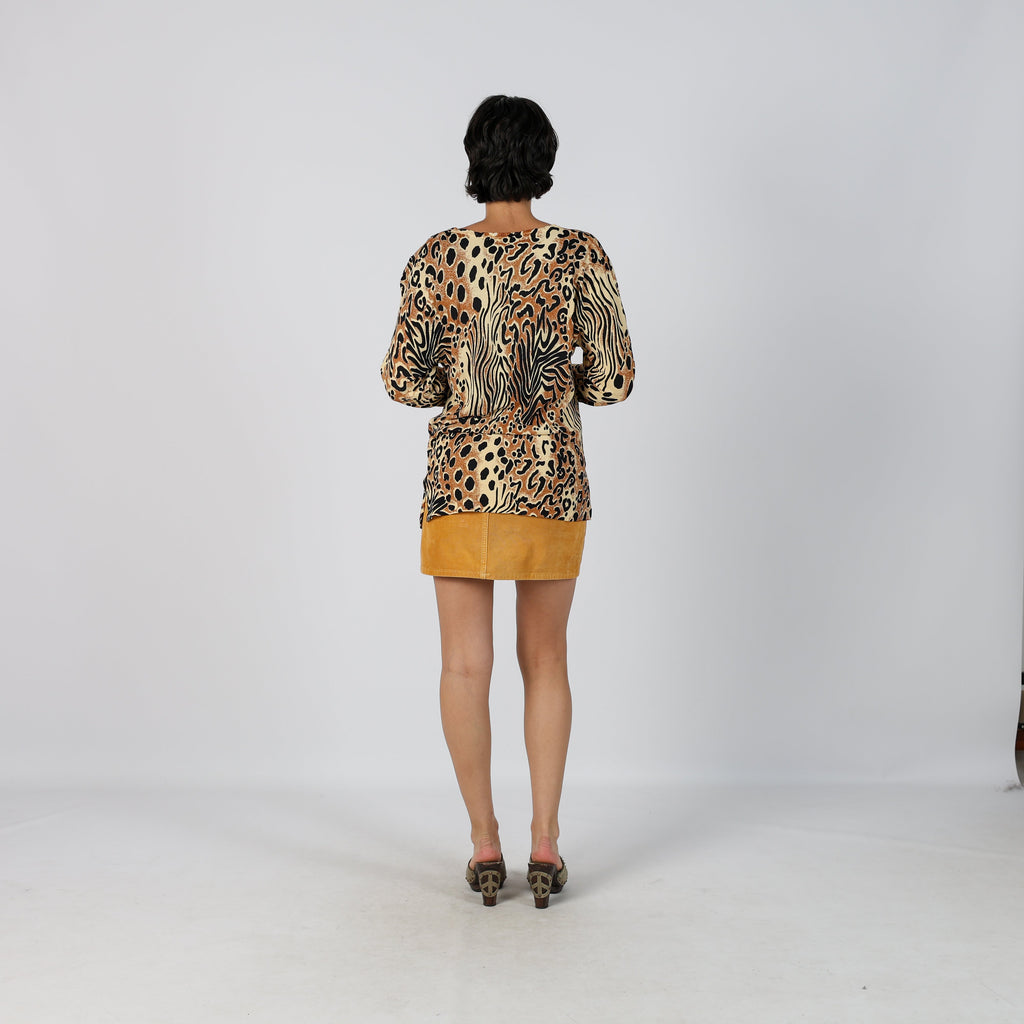 Mustard Yellow Y2K American Eagle Woven Mini Skirt (S)