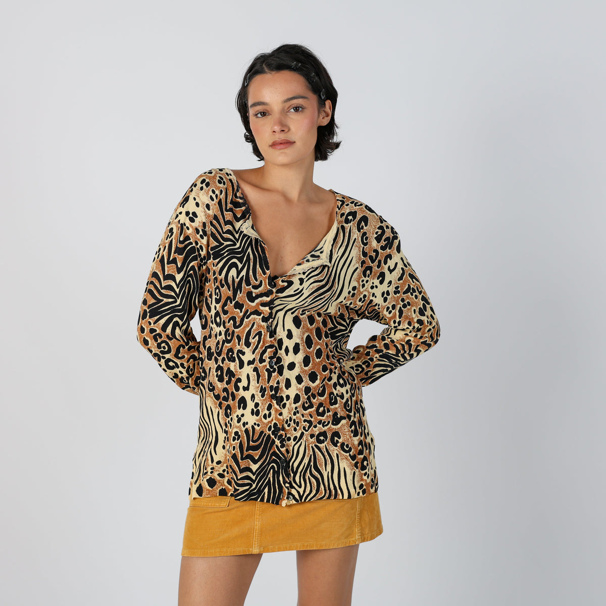 Yellow Y2K Lady Mei Long Sleeve Top (L)