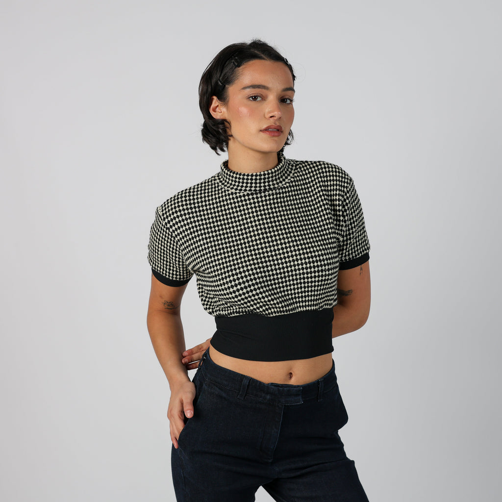 Black Y2K Woven Top (S)
