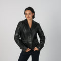 Black Y2K Leather Jacket (M)
