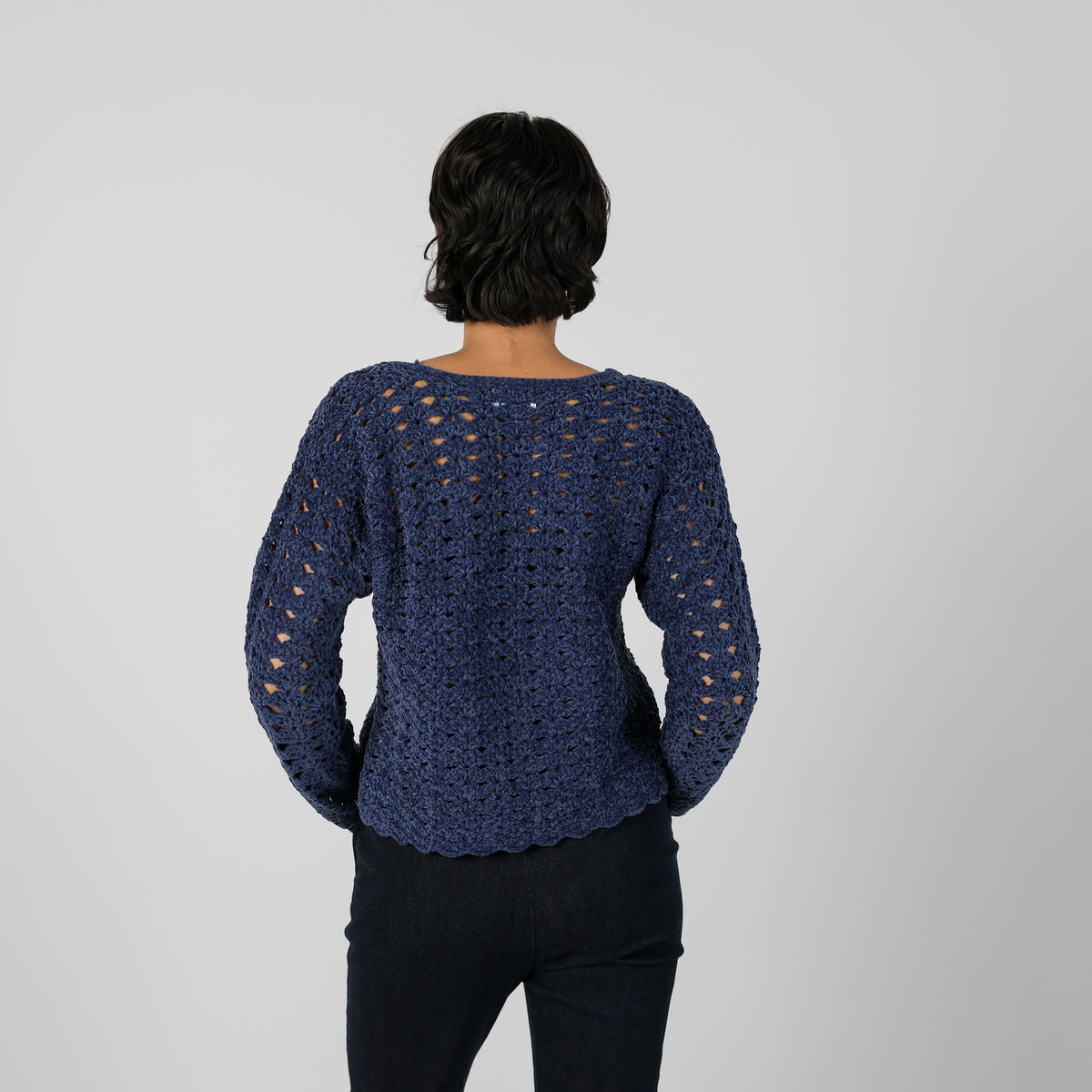 Blue Y2K Evidence Knitted Jumper (M)