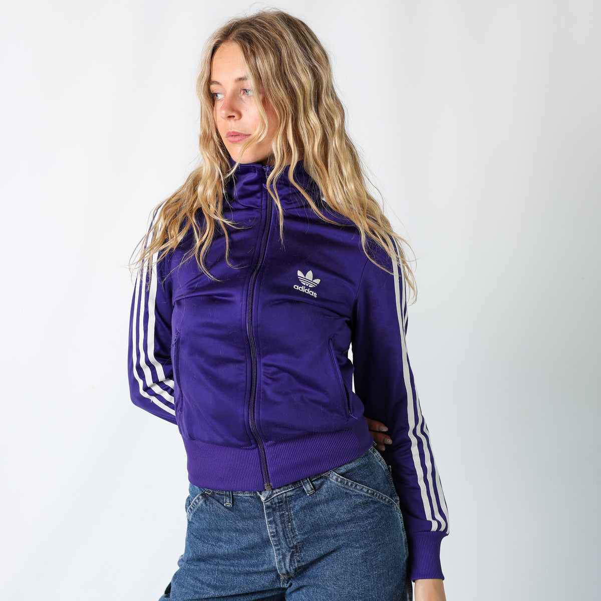 Purple Y2K Adidas Track Jacket (XS)