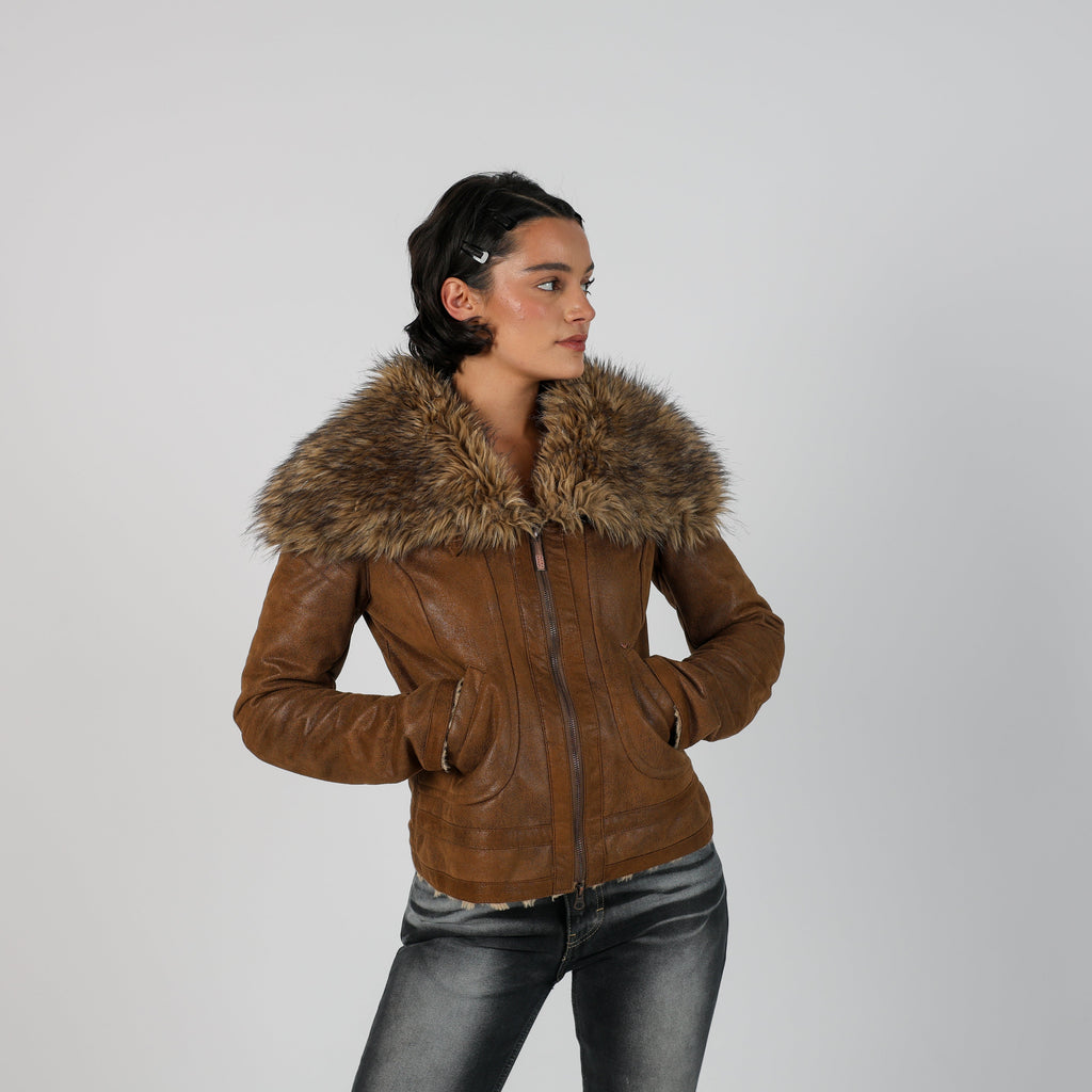 Brown Y2K Armani Jeans Suede Jacket (S)