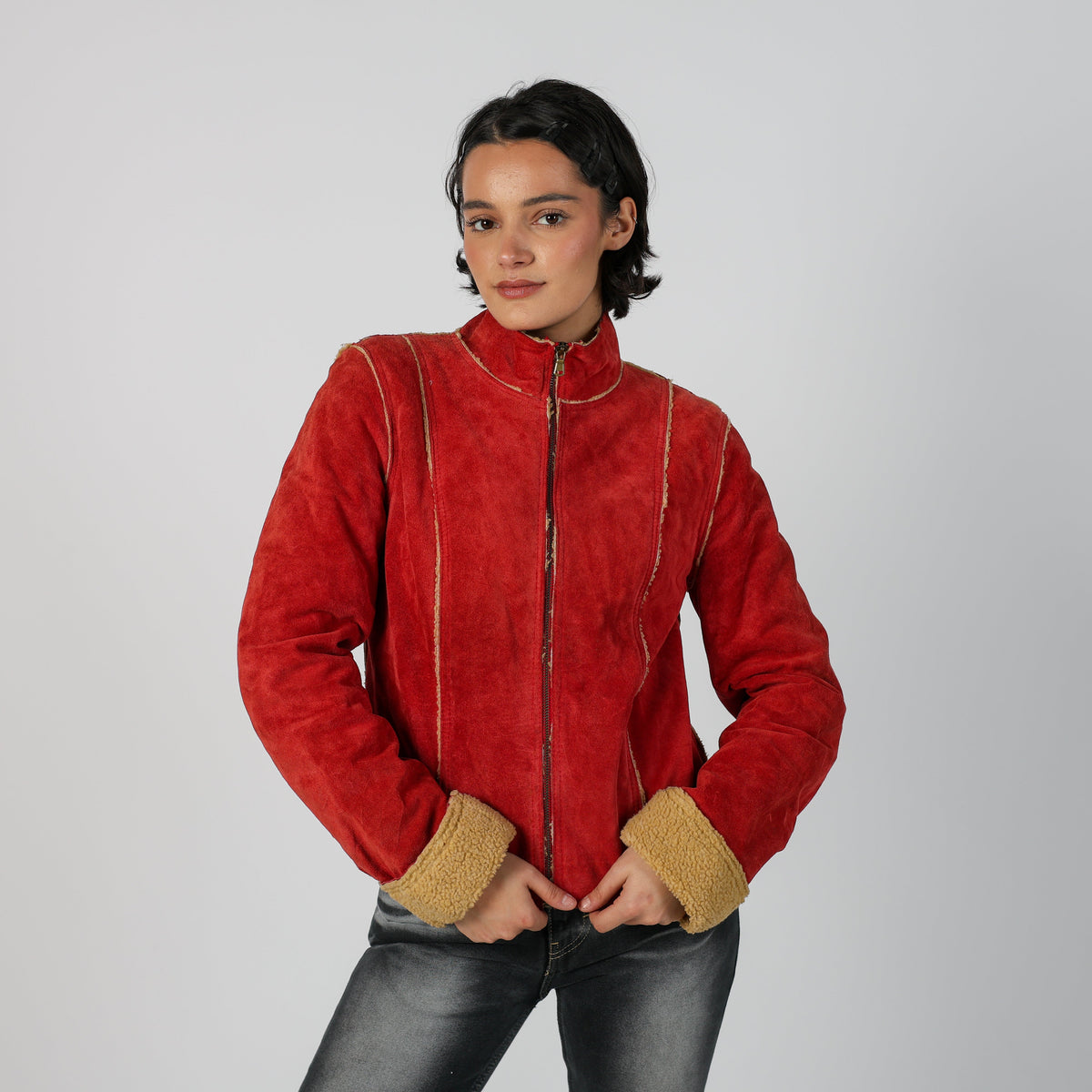 Red Y2K Suede Jacket (S)