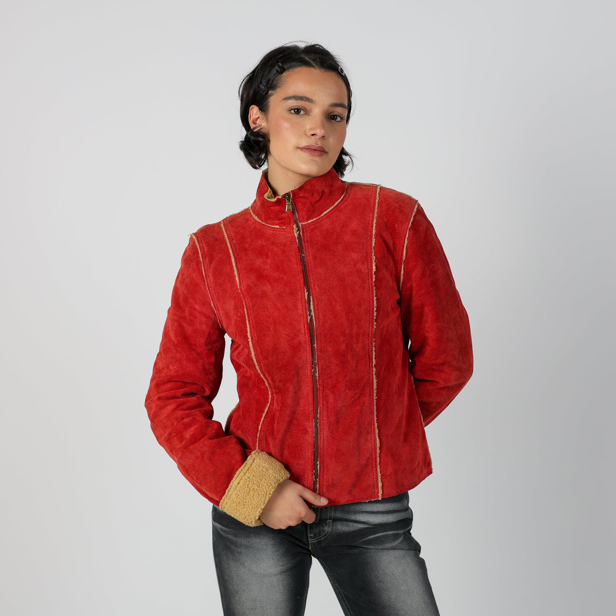 Red Y2K Suede Jacket (S)