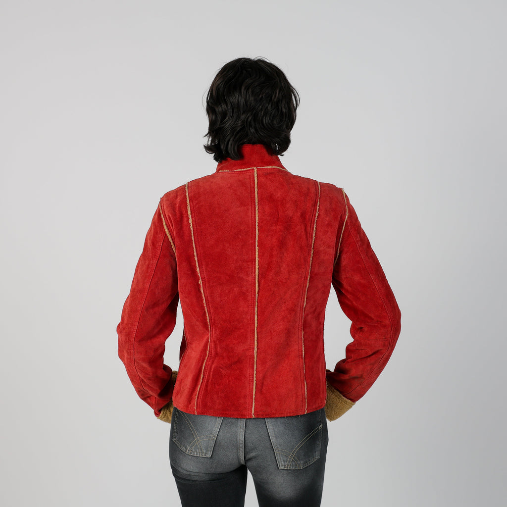 Red Y2K Suede Jacket (S)