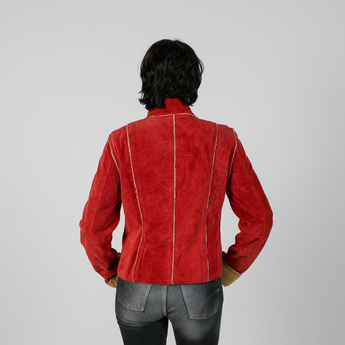 Red Y2K Suede Jacket (S)