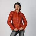 Orange Y2K Milestone Leather Jacket (S)