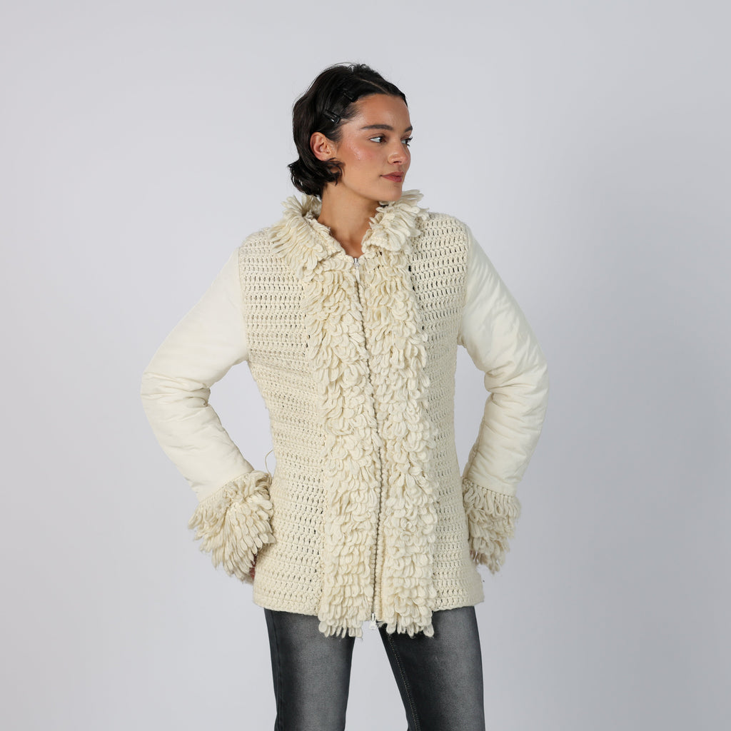 Cream Y2K Casual Jacket (M)