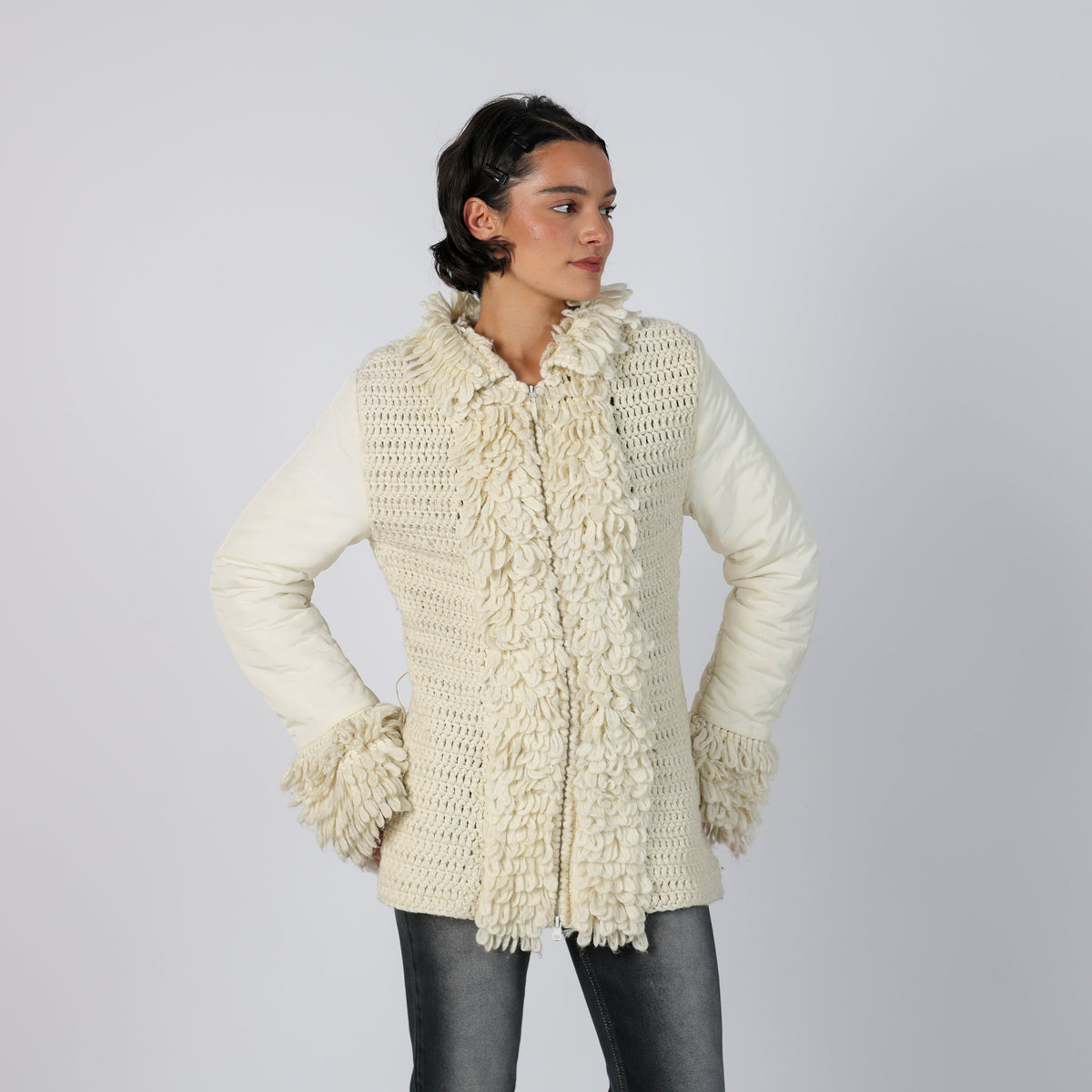 Cream Y2K Casual Jacket (M)