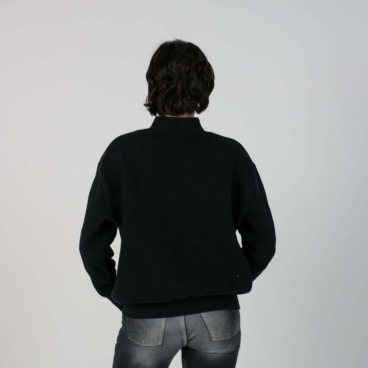Black Y2K Knitted Jumper (XL)