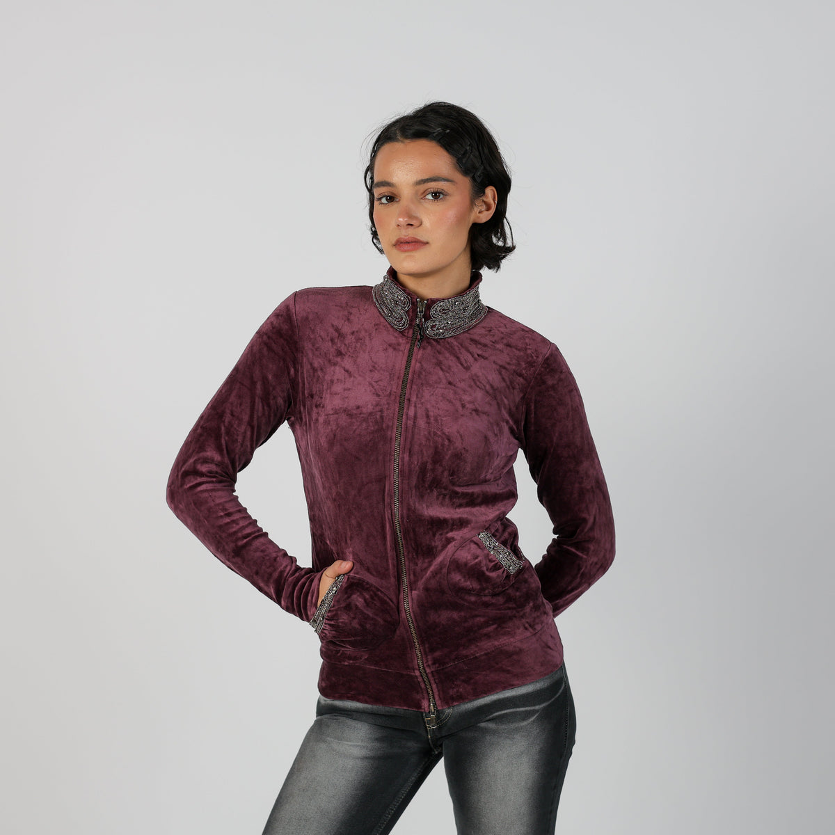 Purple Y2K Woven Jacket (S)