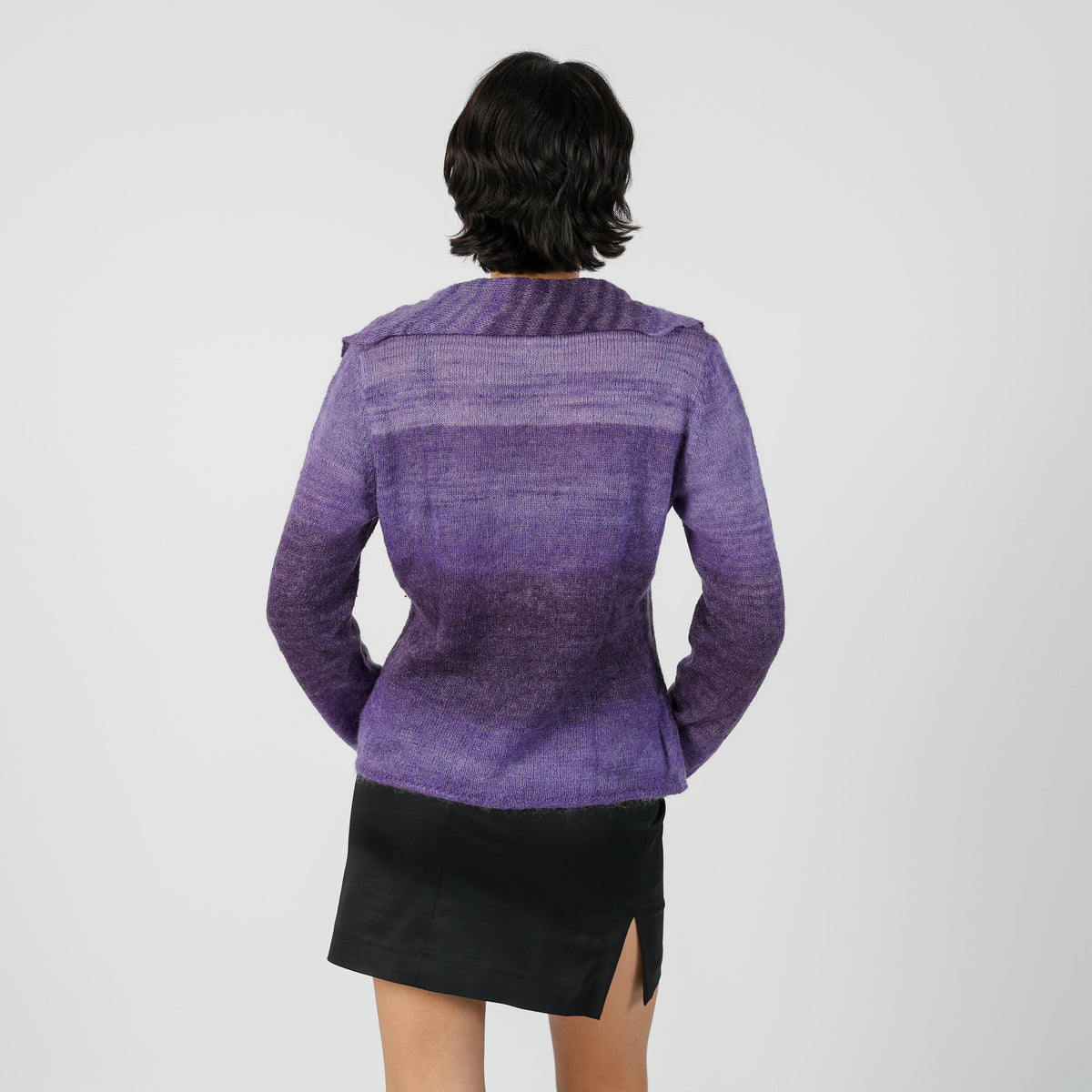 Purple Y2K Vanity Knitted Top (S)