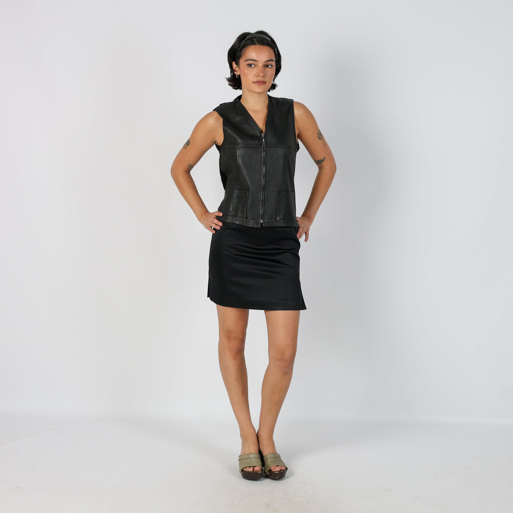 Black Y2K Penny Black Woven Mini Skirt (XS)