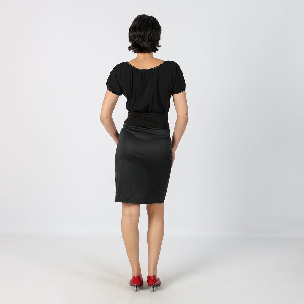 Black Y2K Woven Mini Dress (S)