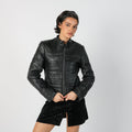 Black Y2K Leather Jacket (S)