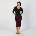 Purple Y2K Woven Midi Skirt (S)