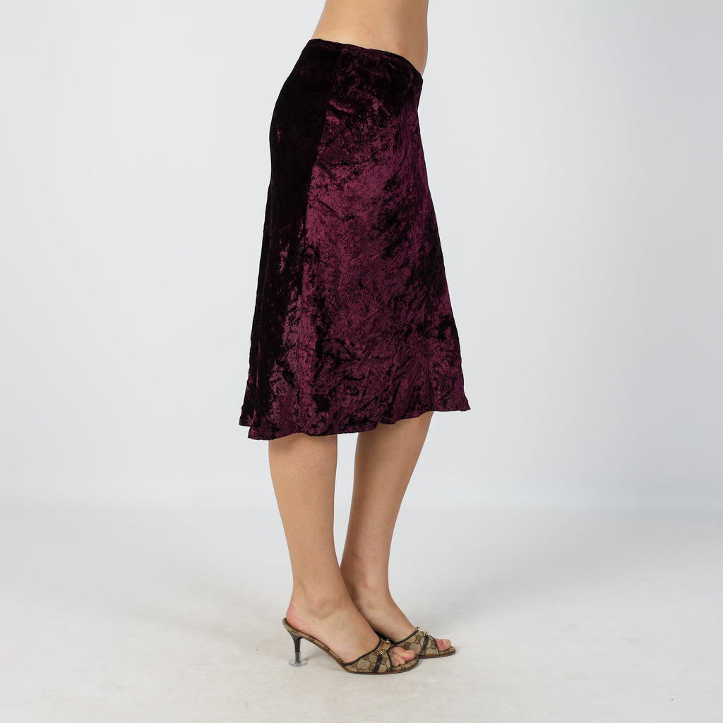 Purple Y2K Woven Midi Skirt (S)