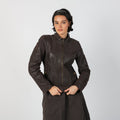 Brown Y2K Leather Jacket (S)