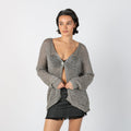 Grey Y2K United Colors of Benetton Cardigan (XL)