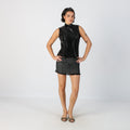 Charcoal Grey Y2K Vera Moda Denim Mini Skirt (XS)